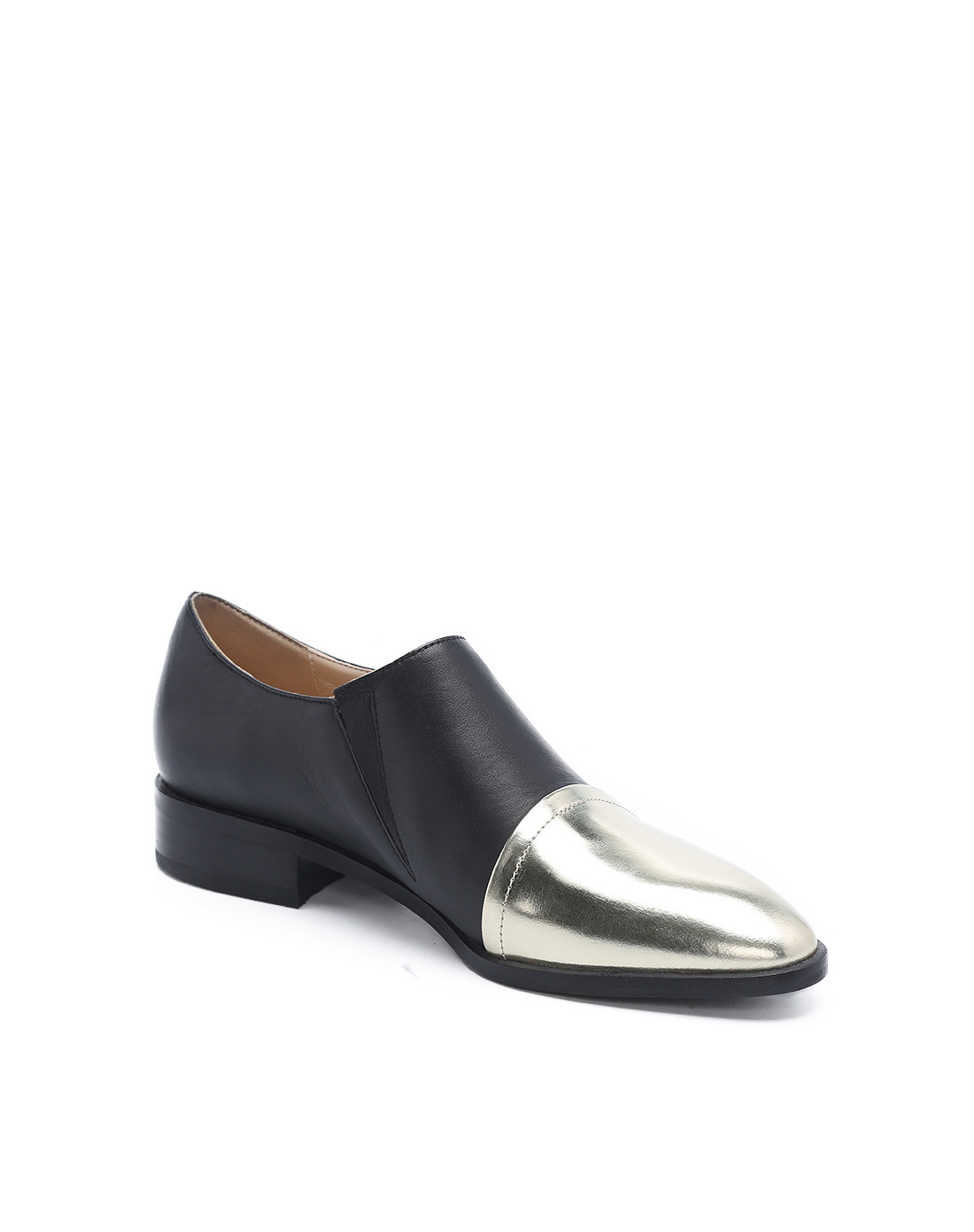 红谷女鞋 【牛皮】时尚尖头深口单鞋平底休闲鞋【拍大一码】