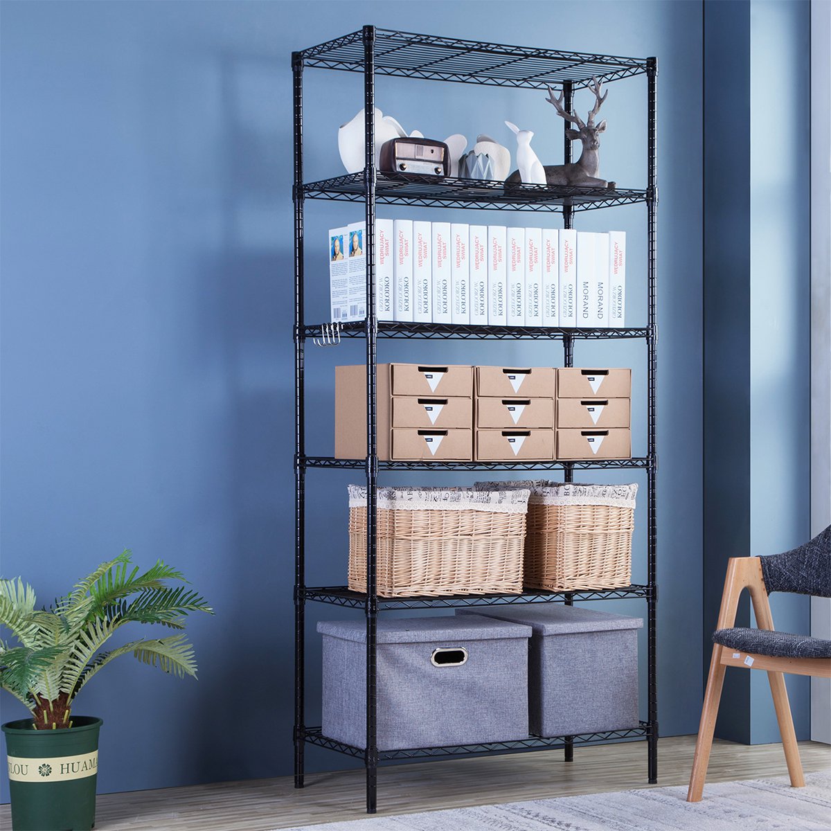 心家宜家具旗舰店碳钢金属六层重型货架厨房客厅储物收纳架置物架