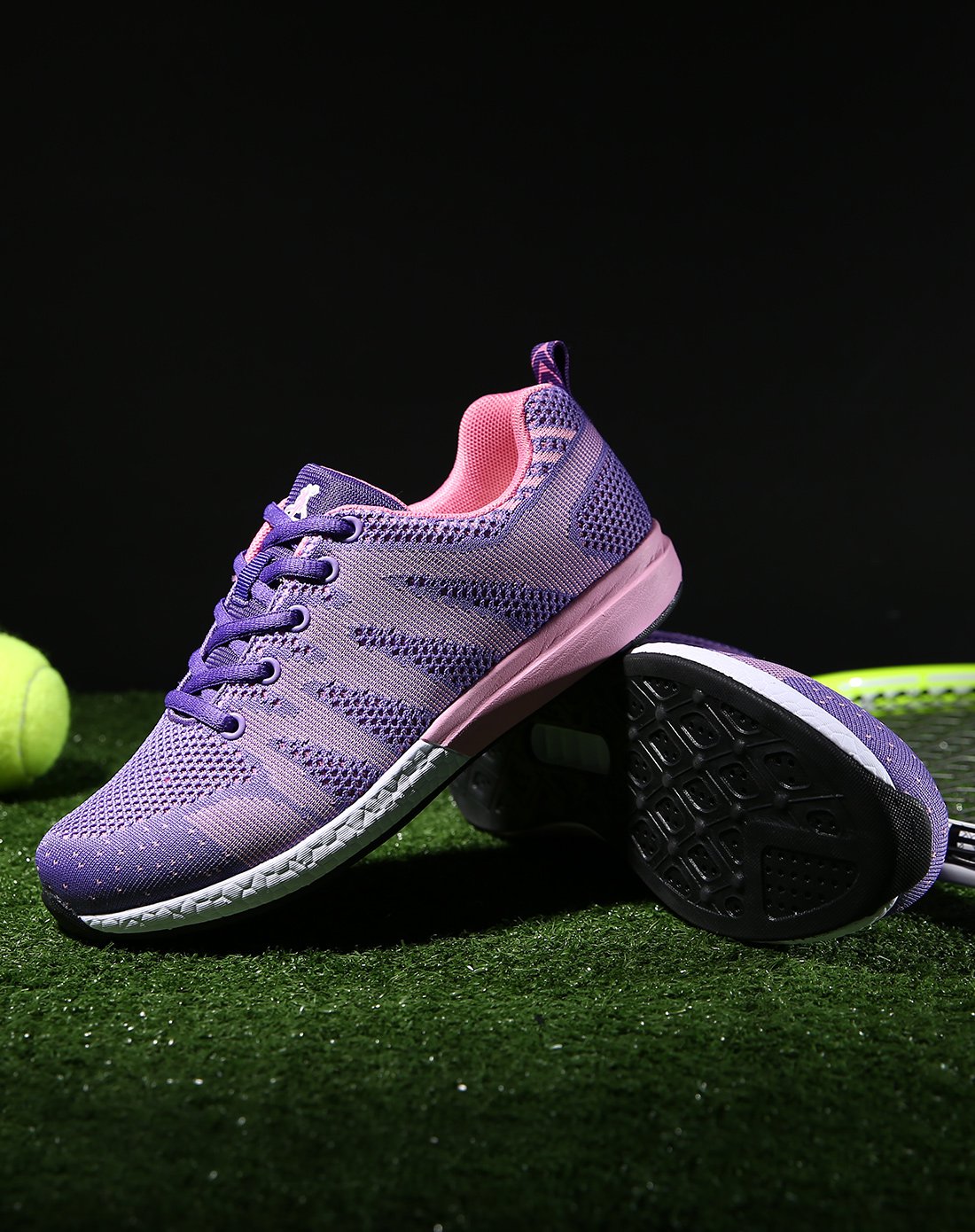 领舞者 2018飞织舒适 女款跑步鞋 软底耐磨