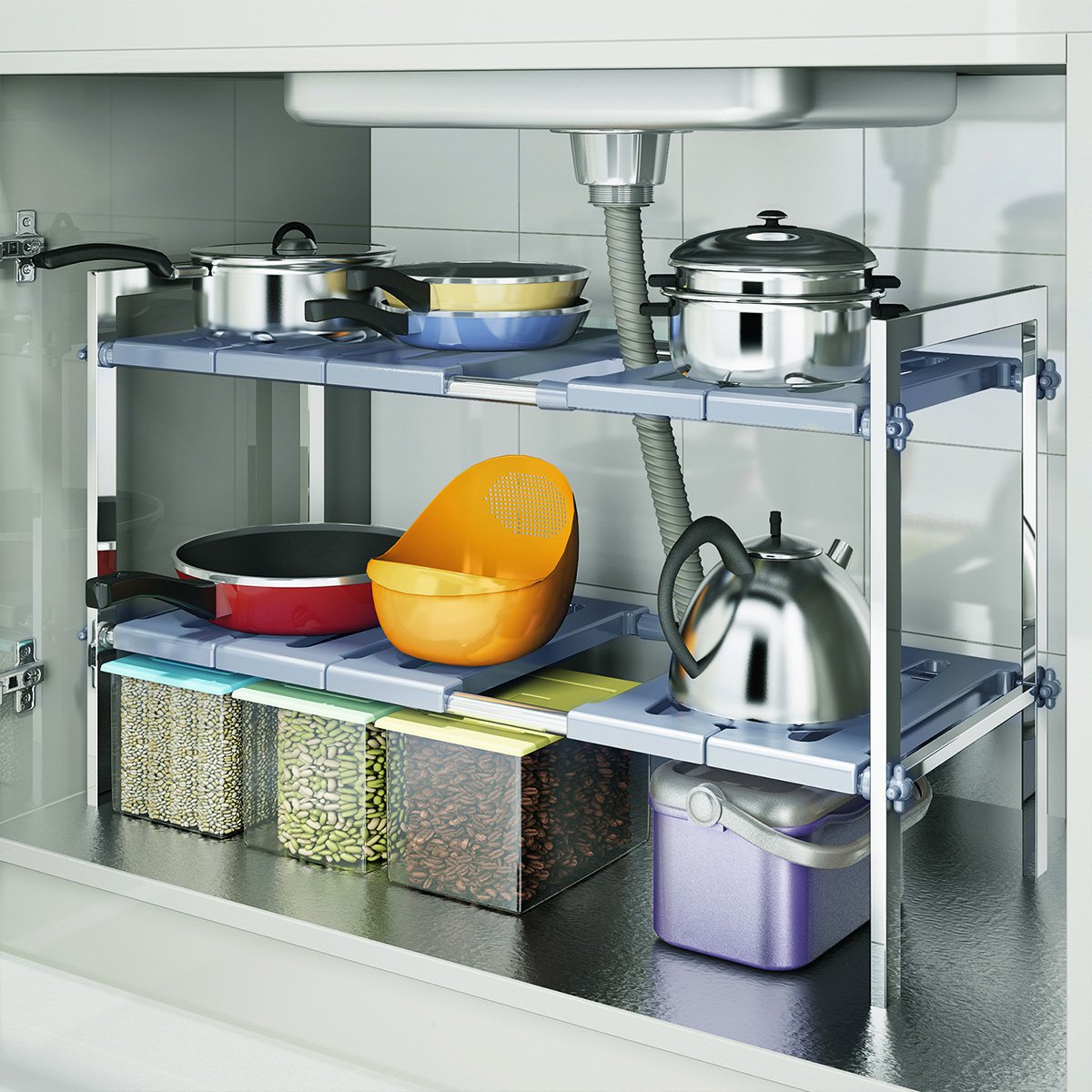 不锈钢升级多功能水槽架收纳架厨房置物架