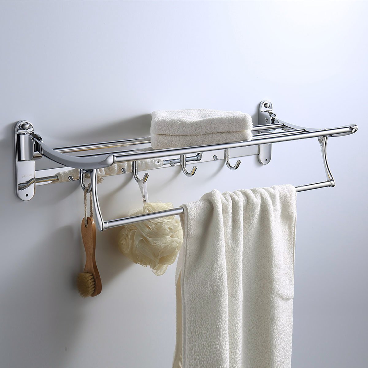 【304不锈钢卫浴挂件】加厚厕所挂件浴室毛巾置物架防水纸巾盒翻转