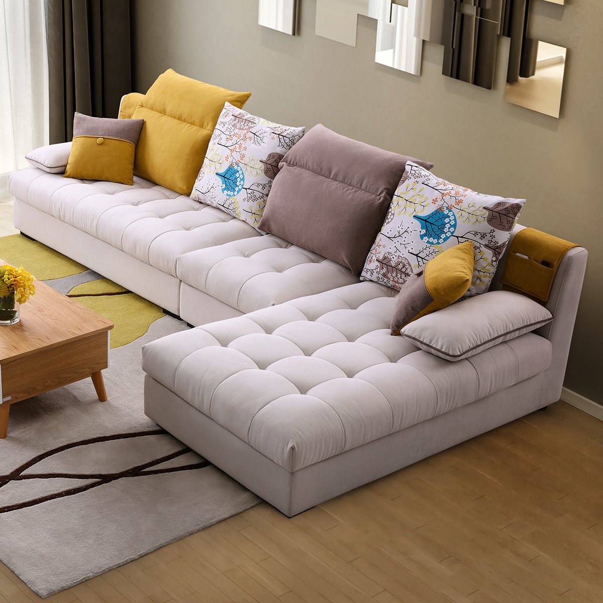 现代简约可拆洗储物布艺沙发大小户型客厅组合家具yg.2023