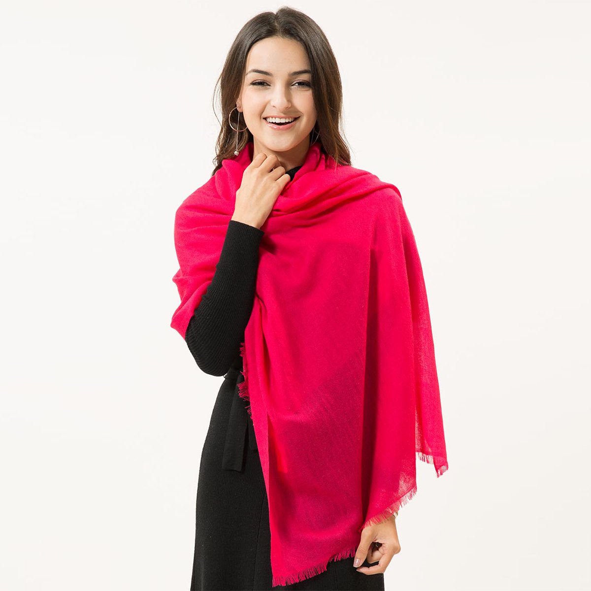 (价同店庆)【加大款】围巾女冬季 韩版 百搭纯色围巾大款披肩纯羊毛