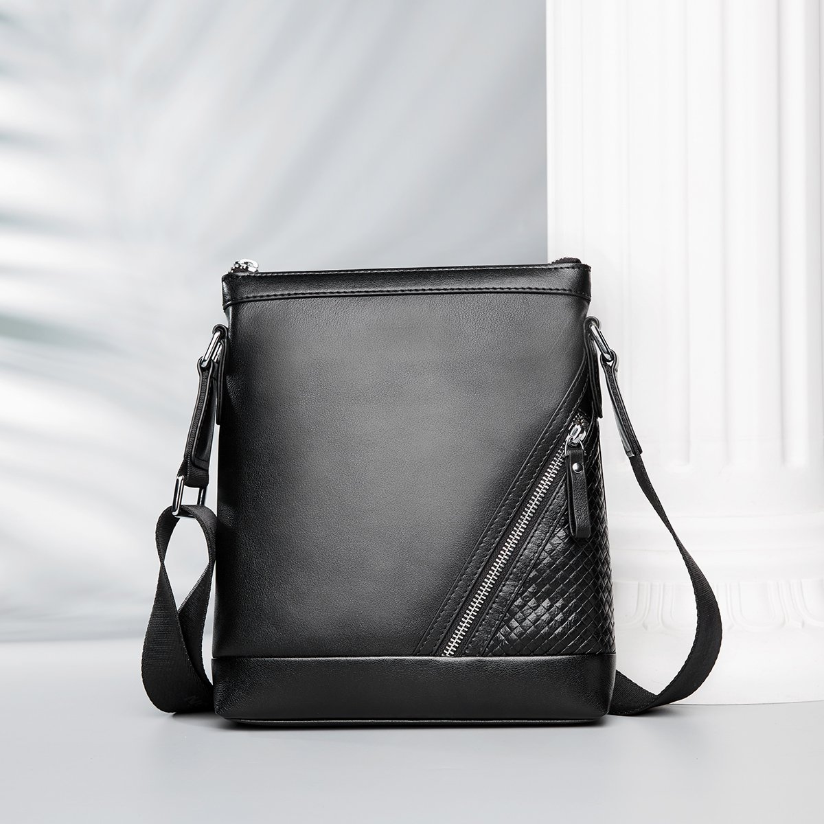 意尔康韩版牛皮革男士单肩包 商务包