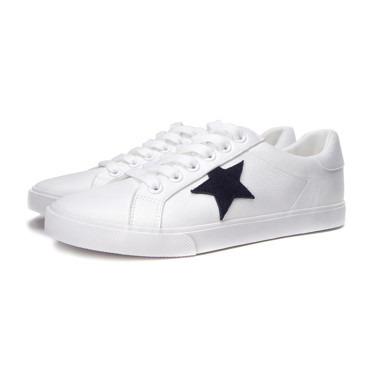 低跟男士 五角星 平底小白鞋