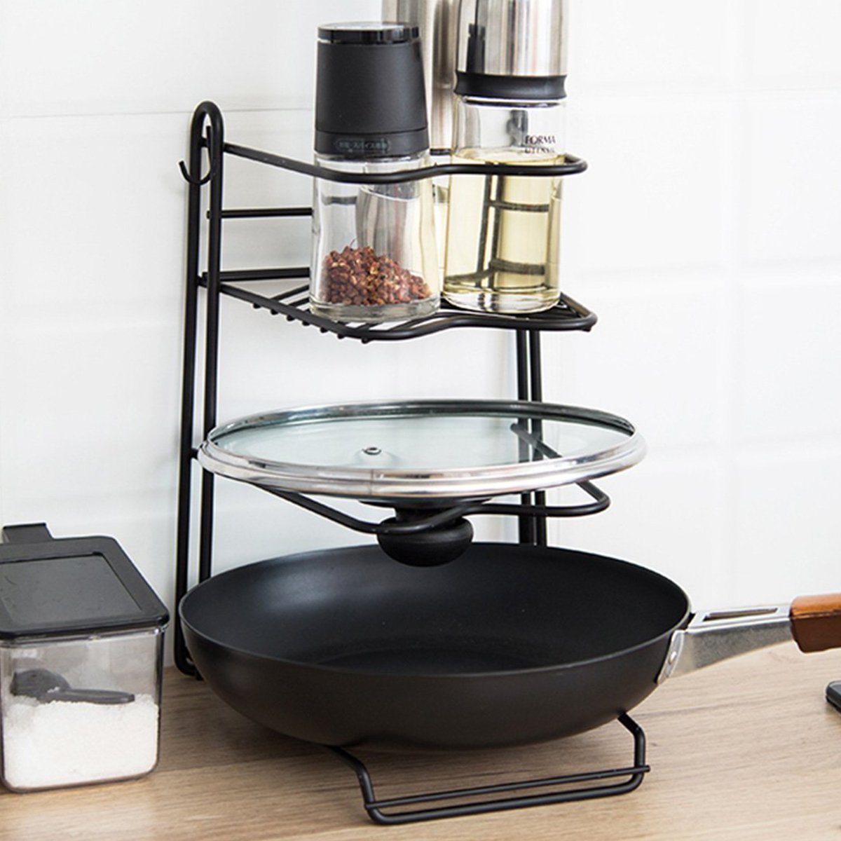 厨房多层锅架整理架 多功能锅盖架子