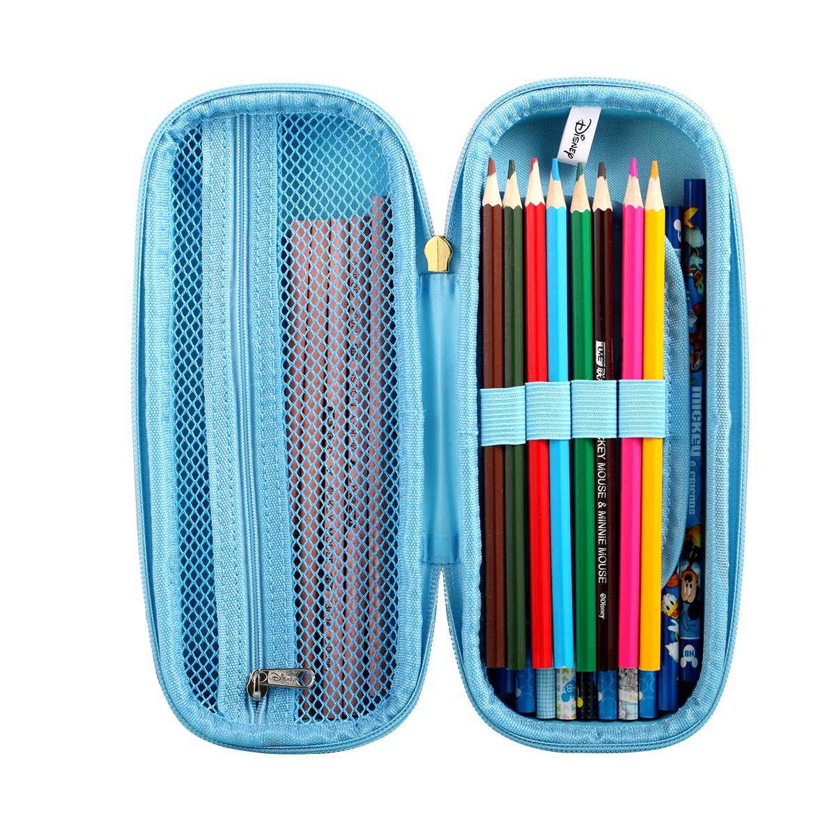 迪士尼冰雪奇缘笔袋中小学生女童儿童文具笔盒创意大容量儿童硬壳铅笔