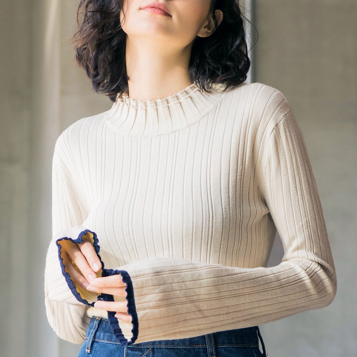 2018秋季新款通勤女装毛衣秋装装简约百搭休闲女针织衫修身显瘦撞色