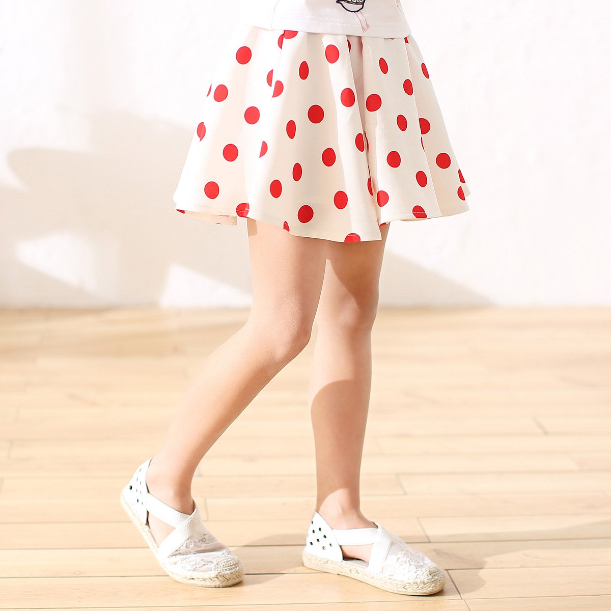 布布发现童装2018春装女童儿童裙子斑点短裙宝宝a字半身裙子