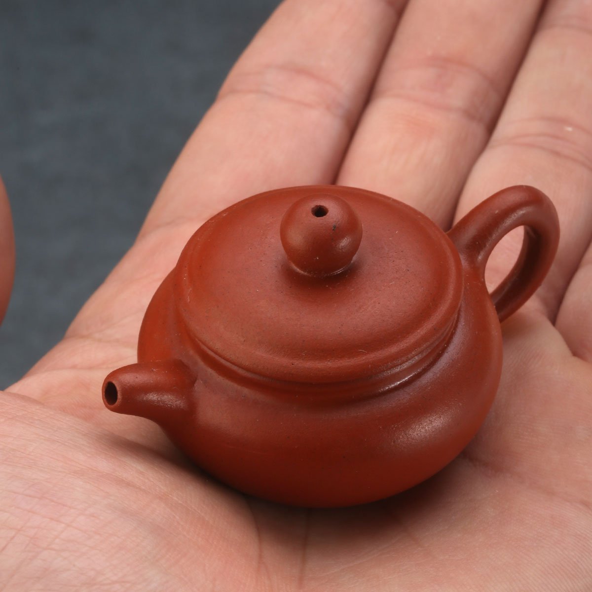 宜兴紫砂 迷你把玩朱泥手工制小紫砂茶壶 紫砂壶 原矿紫砂泥 功夫茶具