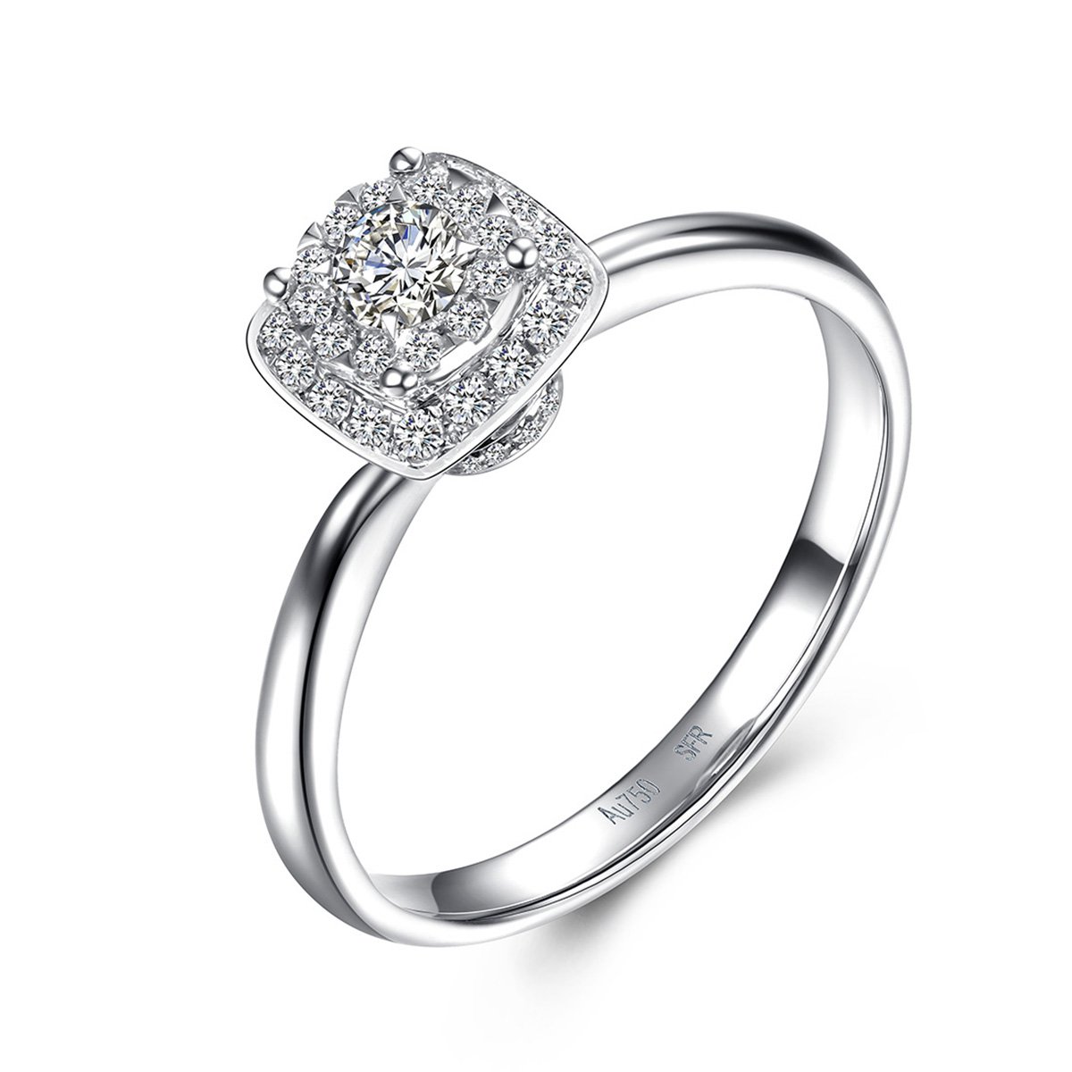 赛菲尔 kiss you系列"幸运之吻"18k金钻石戒指