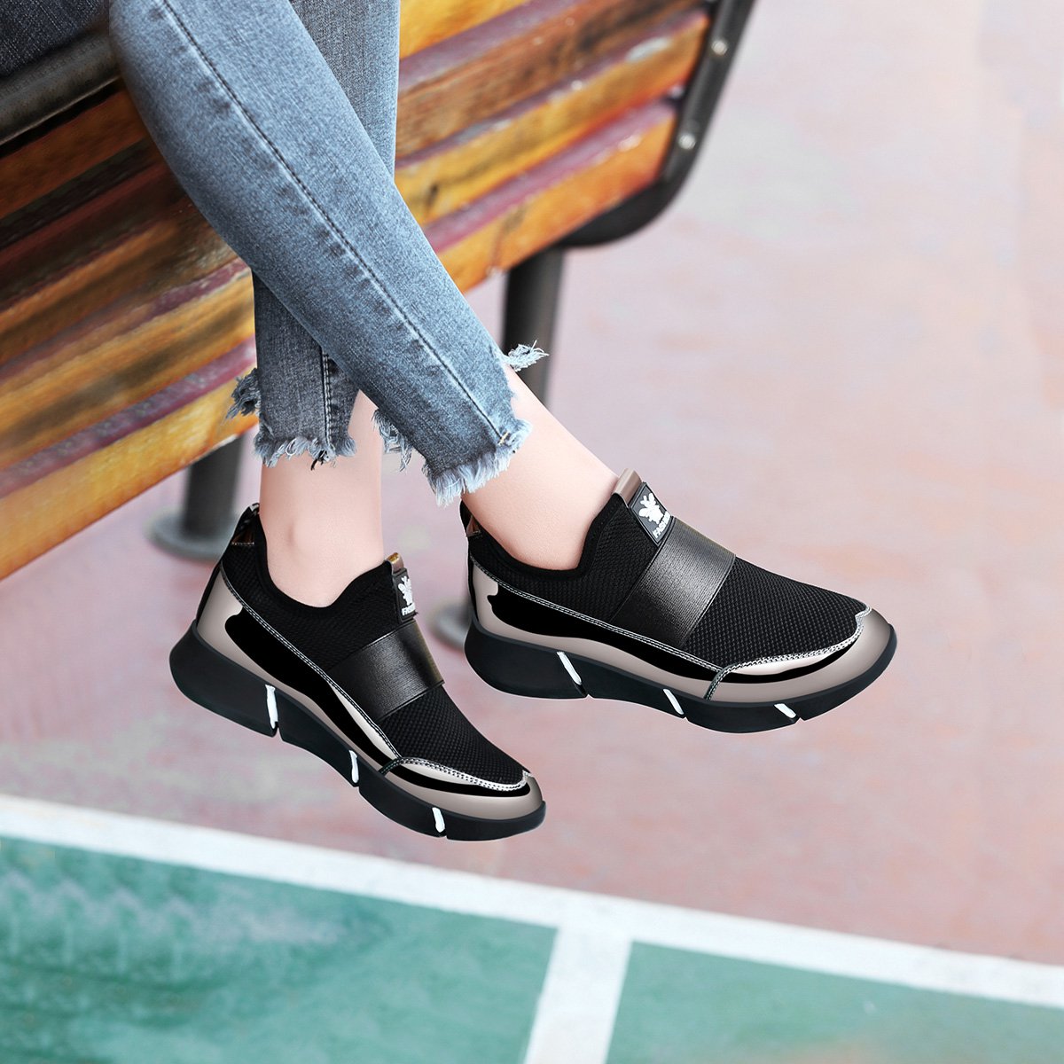 【2018新款】时尚韩版运动圆头低帮女鞋休闲鞋