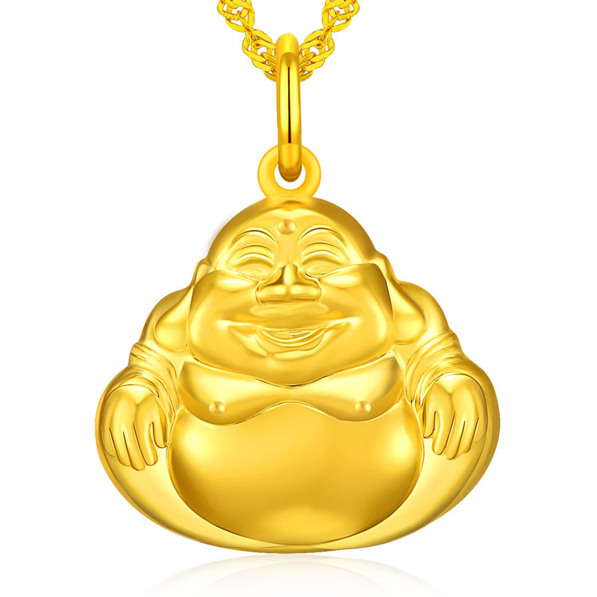 足金弥勒佛吊坠(不含链)计价