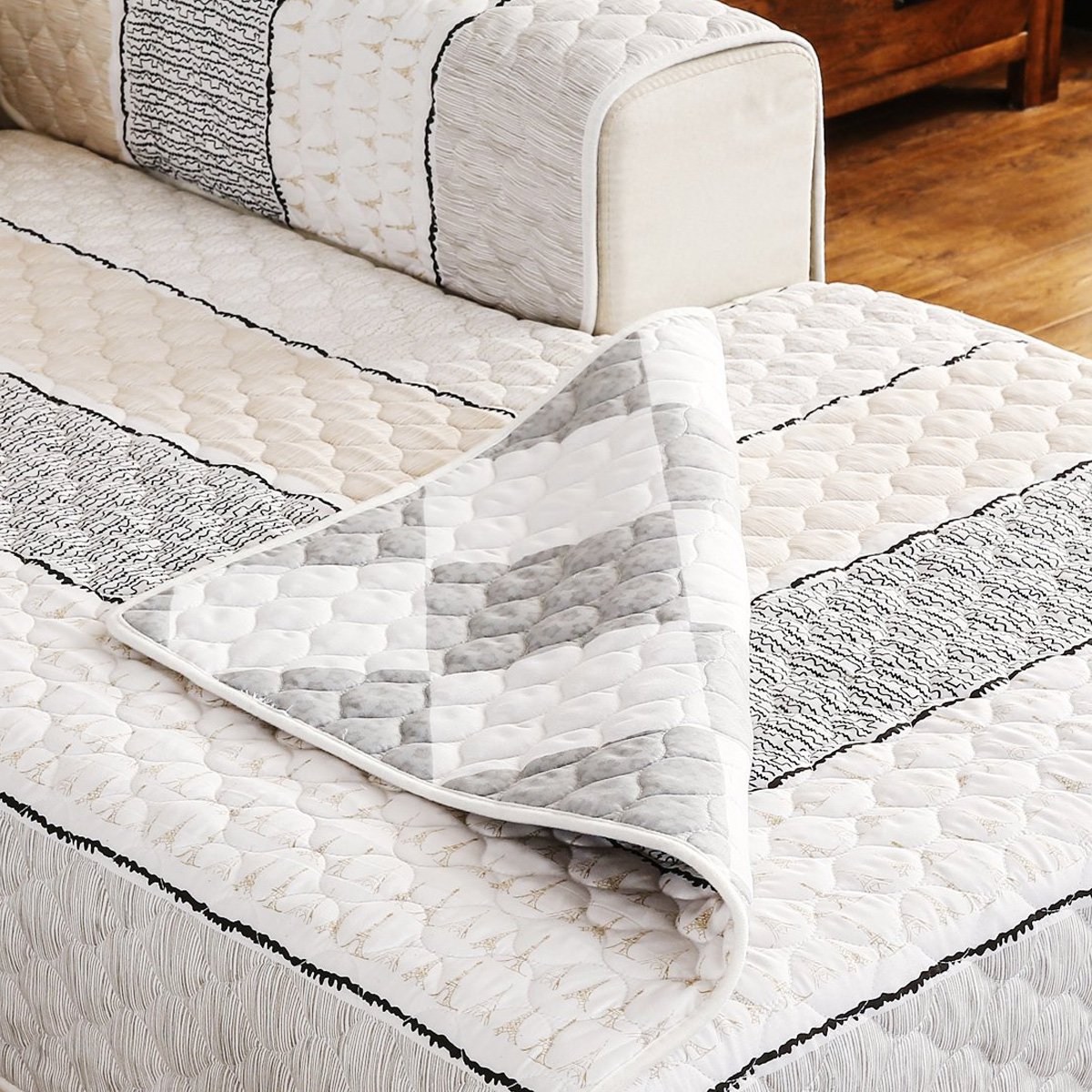 柔软舒适 双面可用 美观透气 四季通用铁搭系列布艺沙发垫