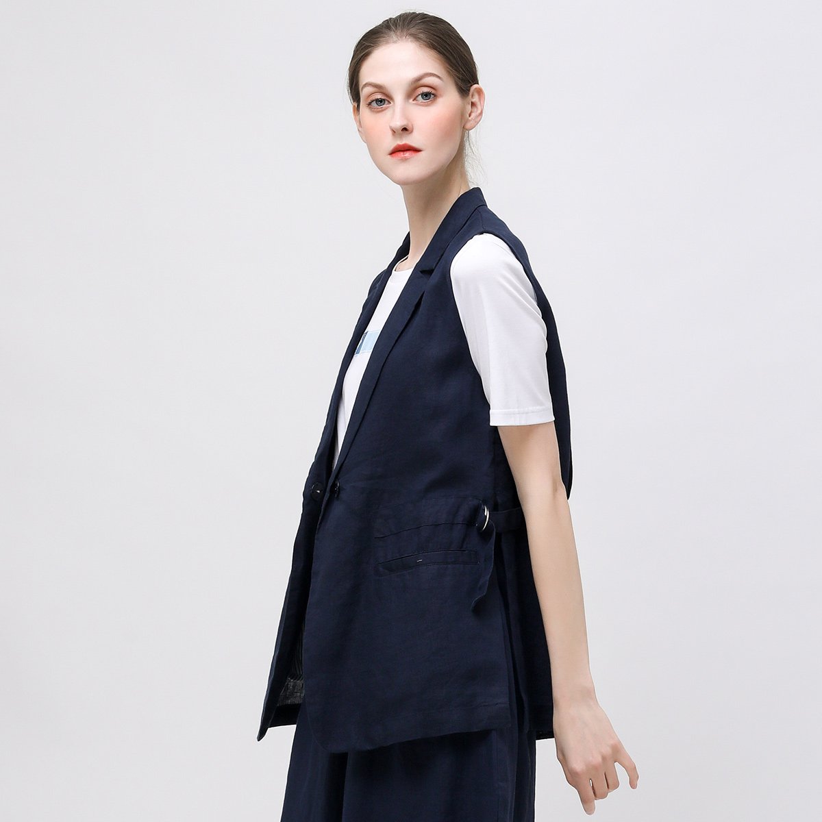 古木夕羊特卖旗舰店黛青麻料马甲m1833059e_唯品会