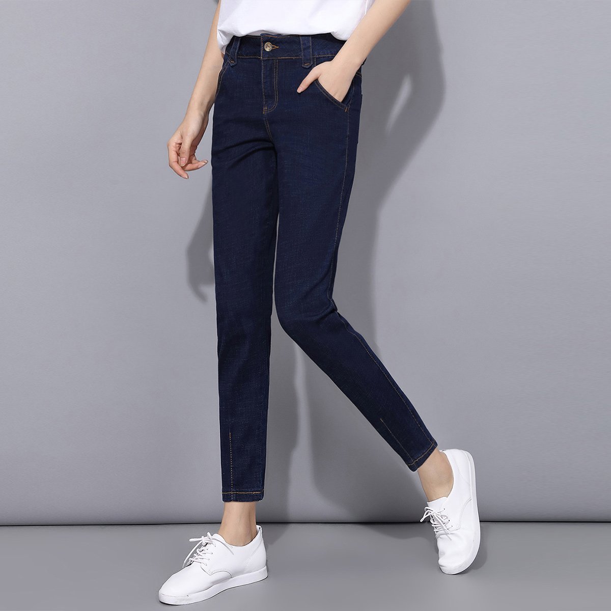 牛仔裤女春2019新款裤子显瘦哈伦裤直筒休闲裤子薄款舒适百搭