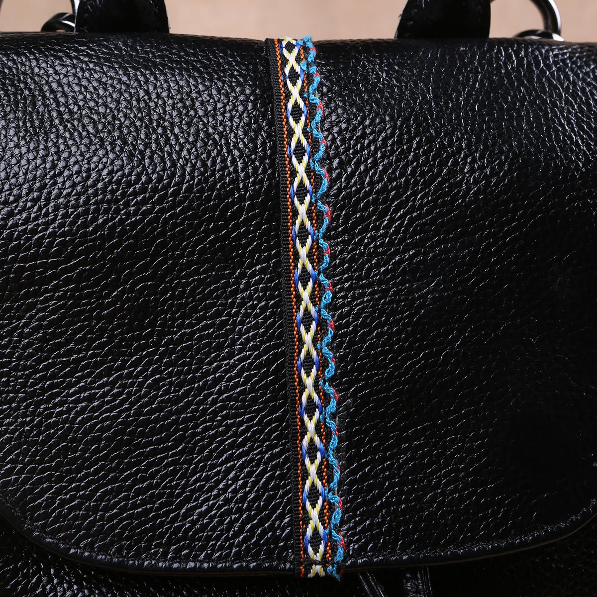 吐火罗新品纯色复古民族风双肩包