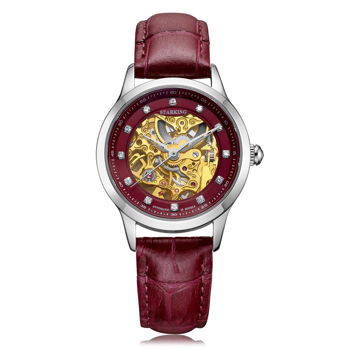 星皇starking手表专场 星皇女表双面镂空全自动机械腕表镶钻时尚潮流