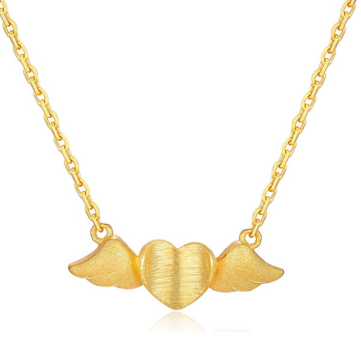 足金自由天使黄金项链女款套链精品计价