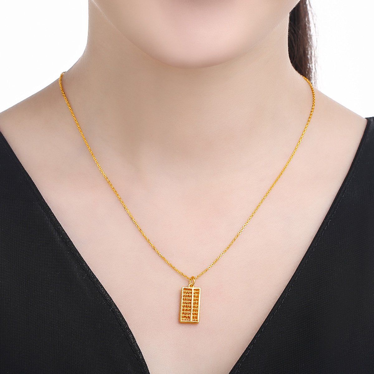 吉盟珠宝 黄金吊坠女款足金999如意算盘项链男士项坠招财进宝首饰