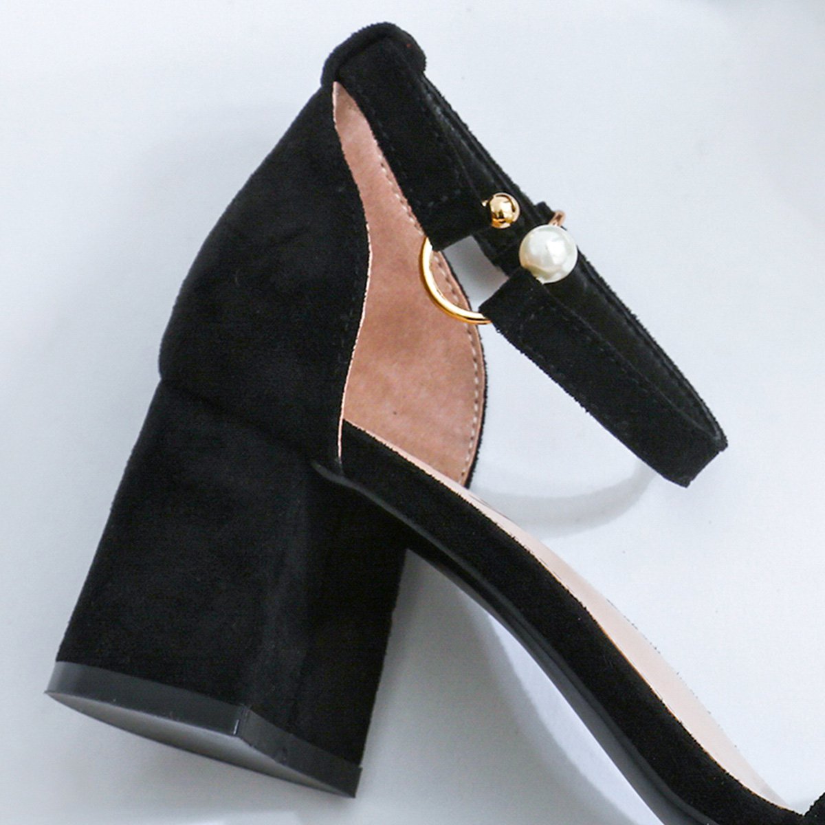 时尚简约夏季新款女凉鞋粗跟绑带高跟一字带通勤百搭女鞋