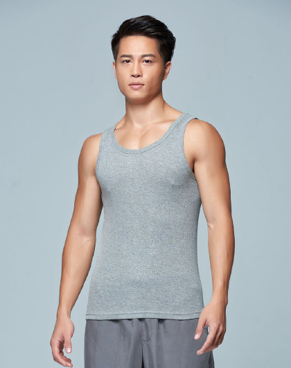 宜而爽男士罗纹纯棉背心男士背心打底衫