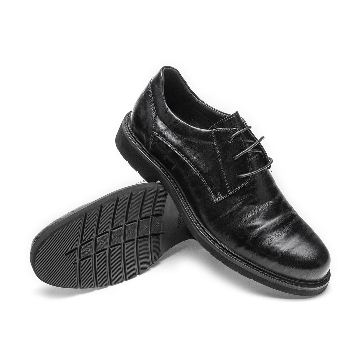 商场同款18年秋季新款做旧折痕牛皮雅致商务男鞋德比鞋男士系带休闲