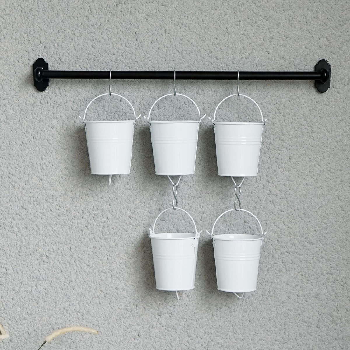 5只装 喷白色园艺小吊桶