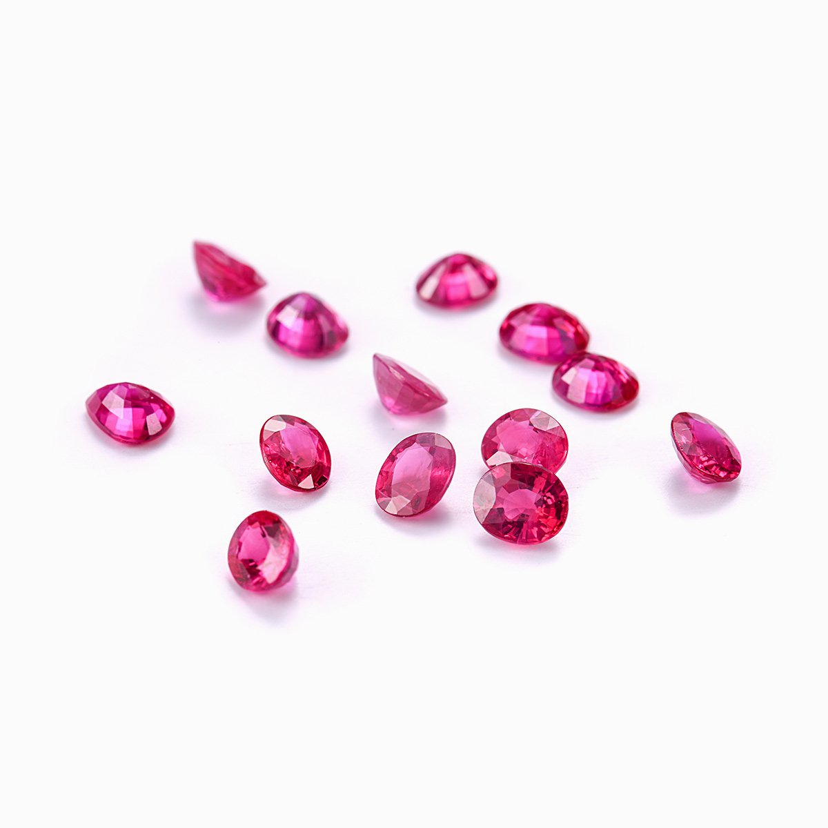 鑫万福 椭圆刻面红宝石/深红色红宝石/裸石