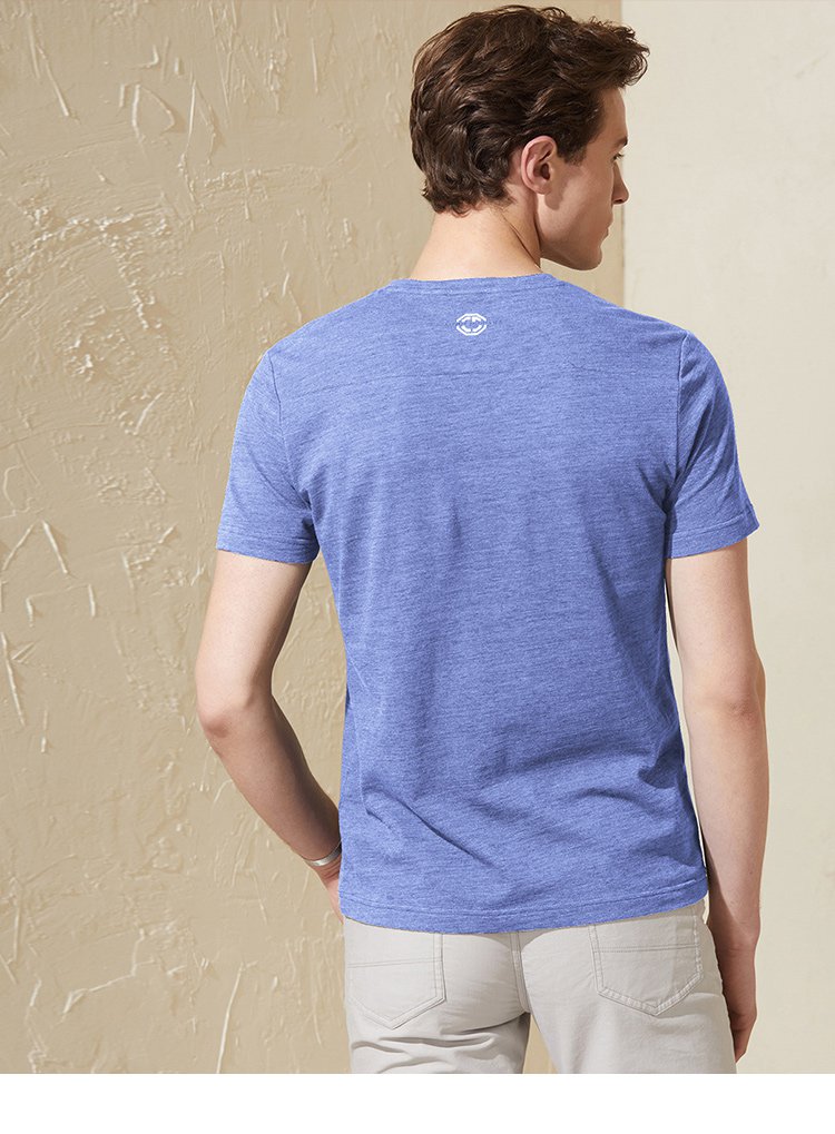 男装夏季男士亲肤透气秘鲁棉保健磁疗v领短袖t恤