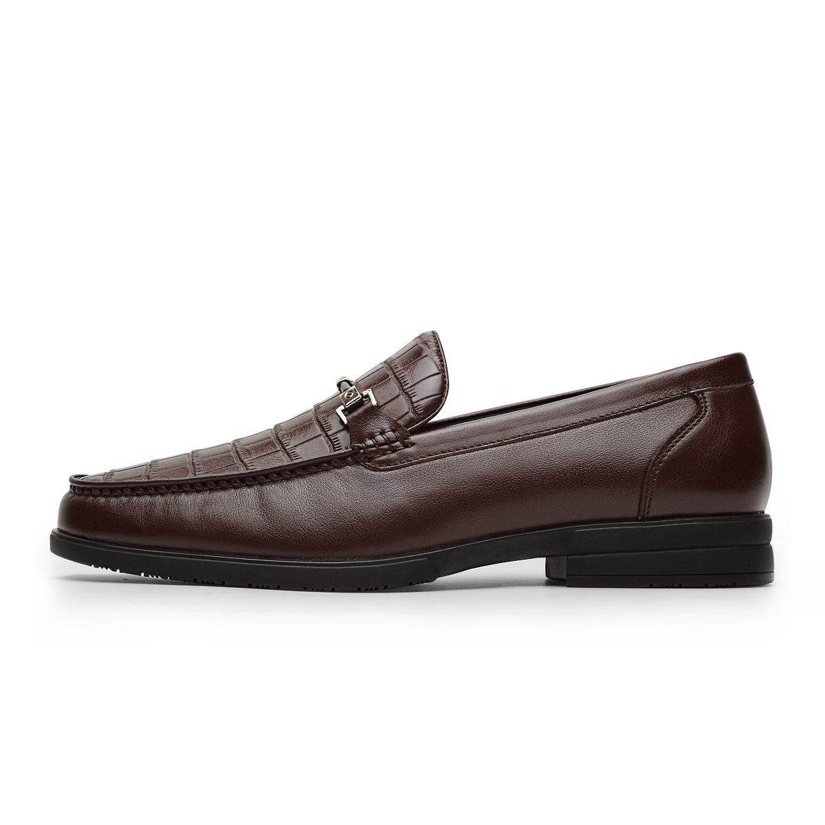 凯撒大帝2018年男士时尚舒适压花套脚豆豆鞋鳄鱼纹男鞋一脚蹬男款休闲