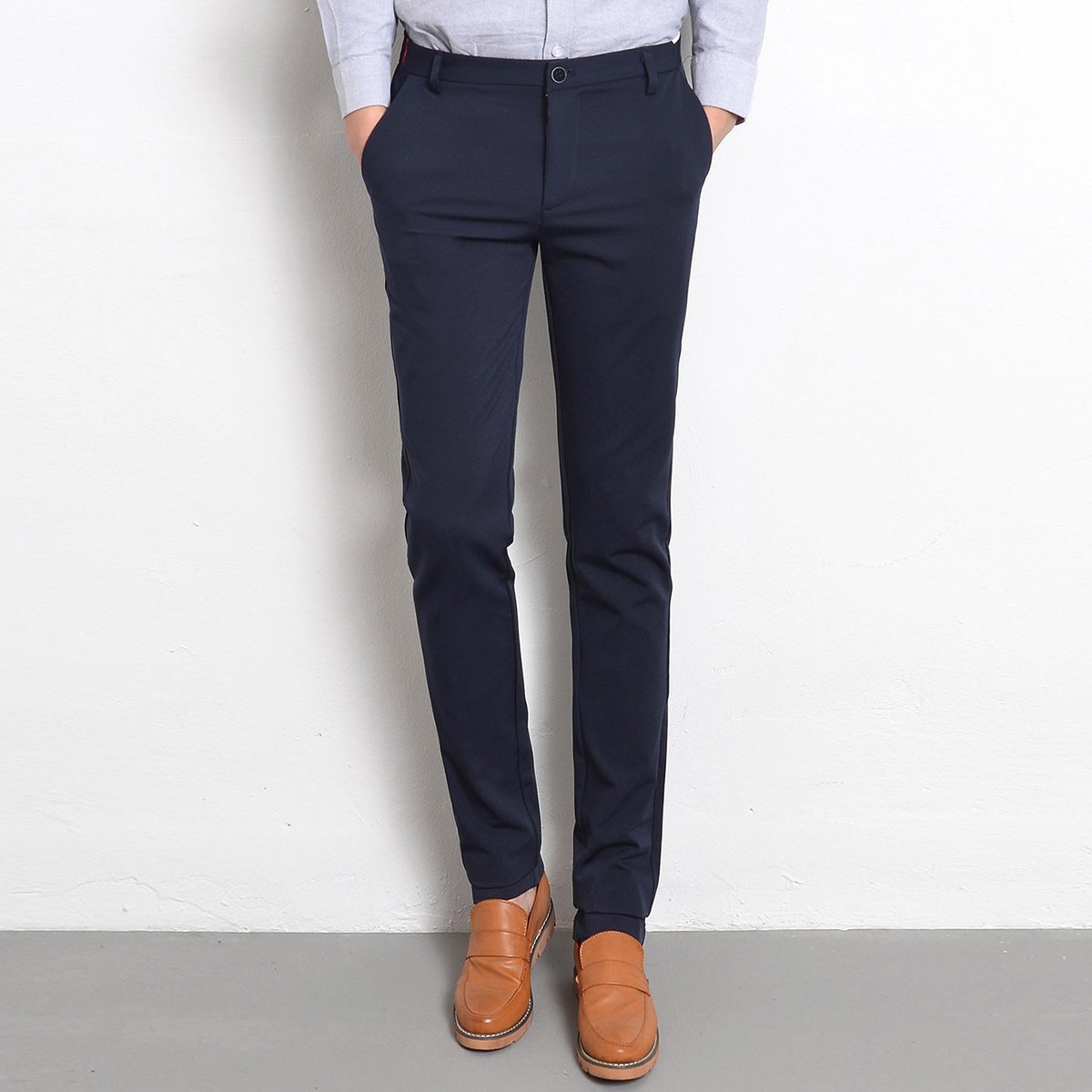 【弹力小直筒】新款时尚撞色打枣男士休闲裤