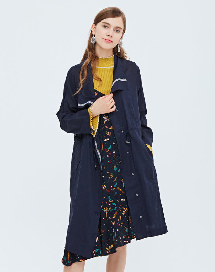 水云间韩版防晒长袖外套收腰薄款女士风衣