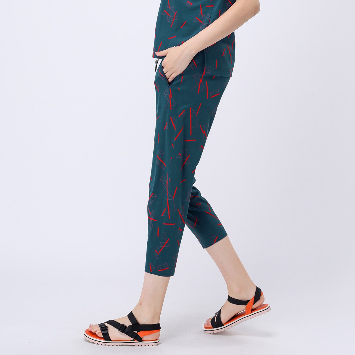 古木夕羊特卖旗舰店黛青印花锥形裤f9836069e_唯品会