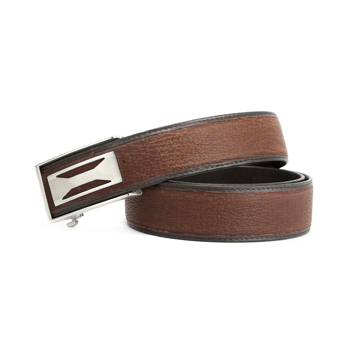 啡色鲨鱼皮革寸5天地自动扣皮带