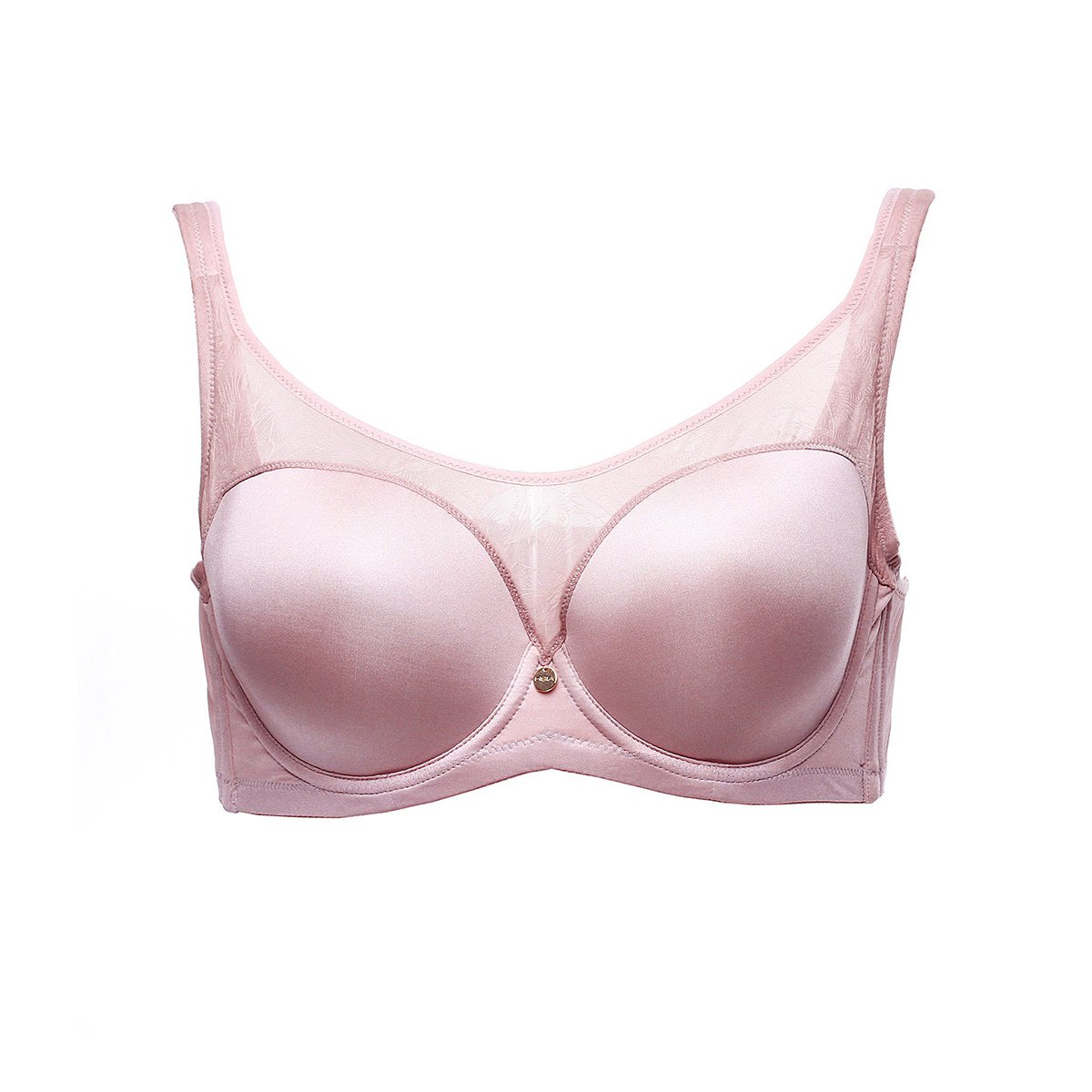 hsia遐夹棉肩带光面胸罩薄款女士大胸全罩杯背心式文胸内衣