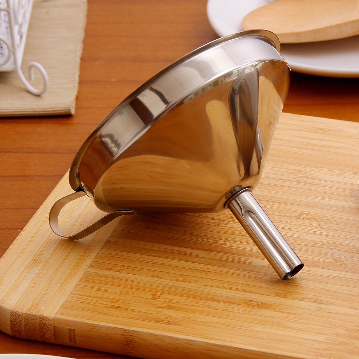 2件组子母装 带过滤网锥形水漏酒漏 不锈钢漏斗