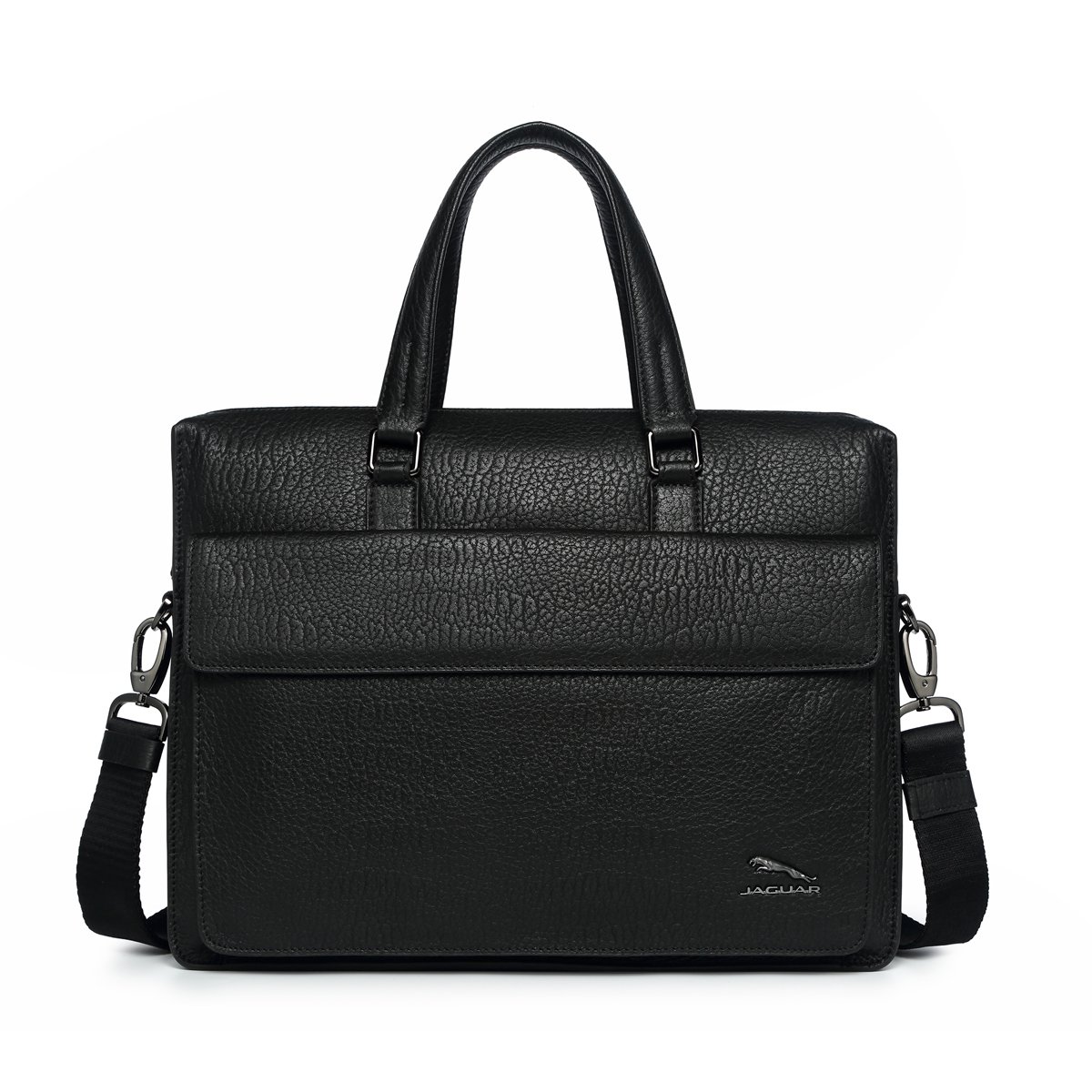 捷豹男包时尚经典牛皮横款男士手提包公文包男包