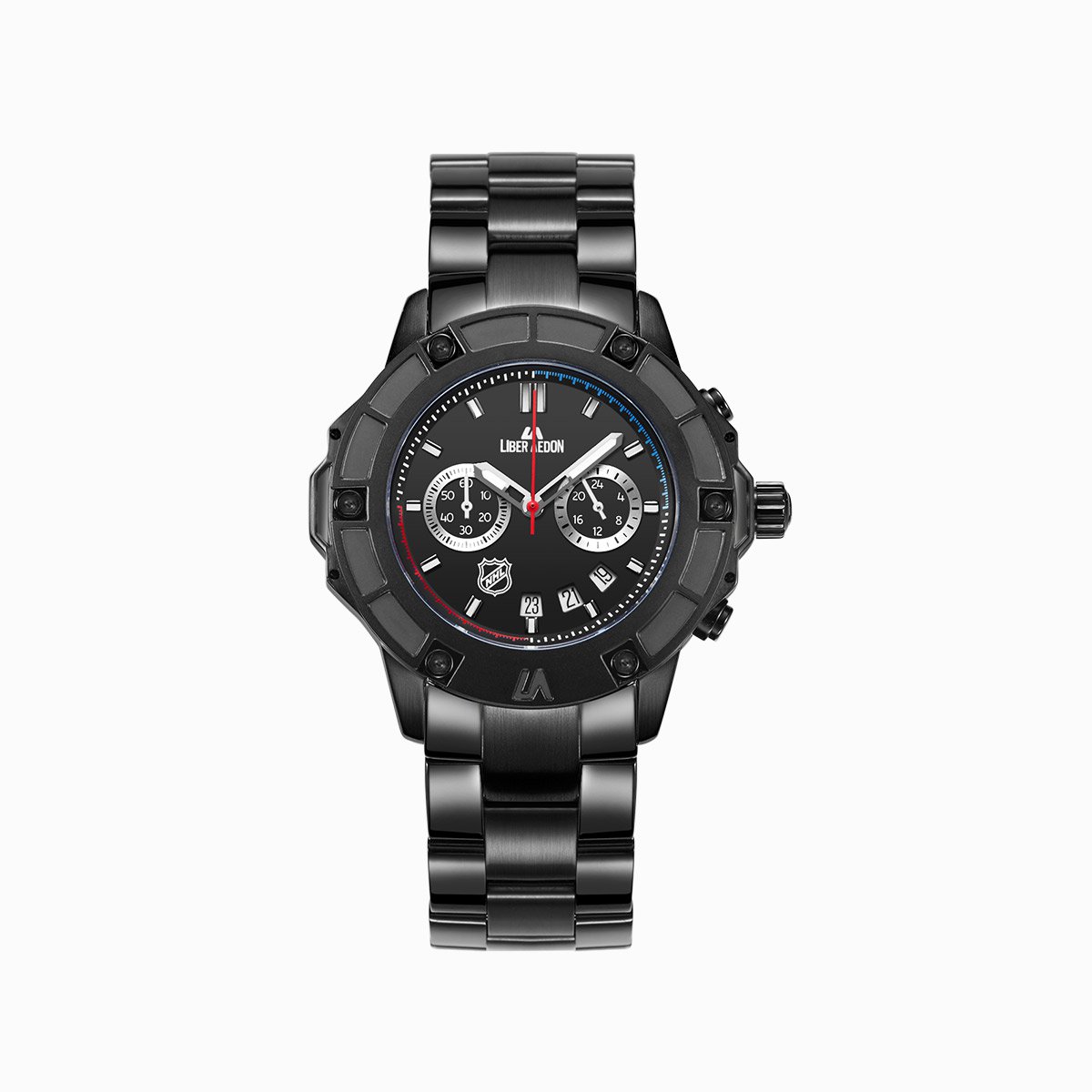 乔治巴顿系列防水个性黑盘黑带钨钢带男表男士手表腕表