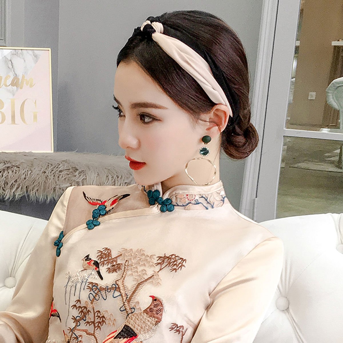 旗袍配饰洗脸发带中国风女装头饰清新甜美发箍改良汉服头箍