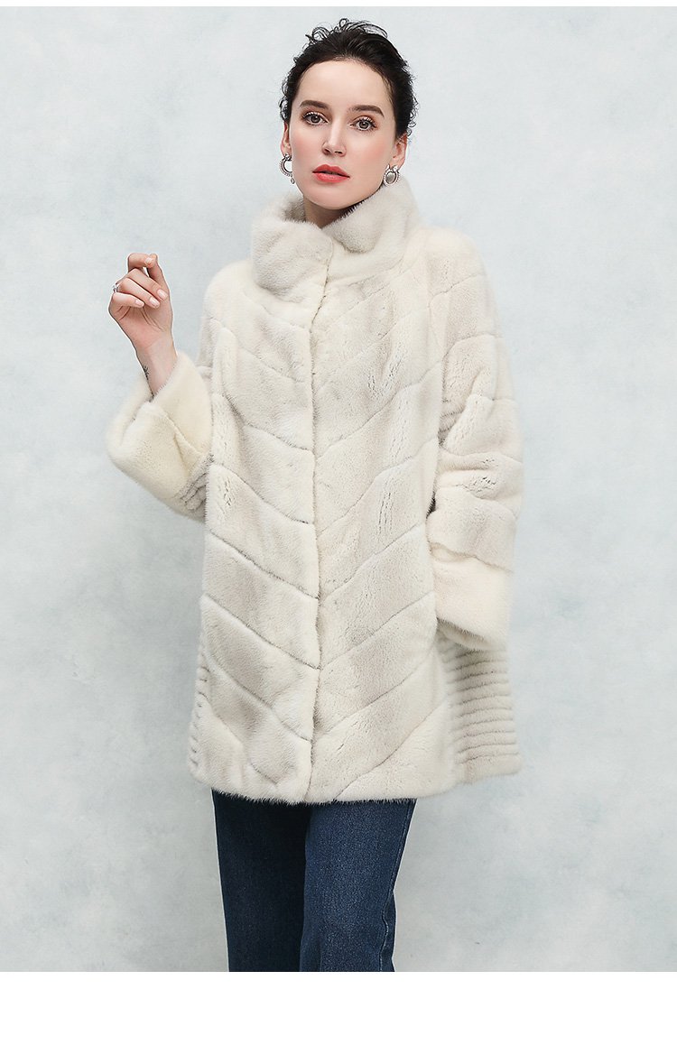 2018新款时尚立领保暖防风奢华水貂皮草中长款大衣