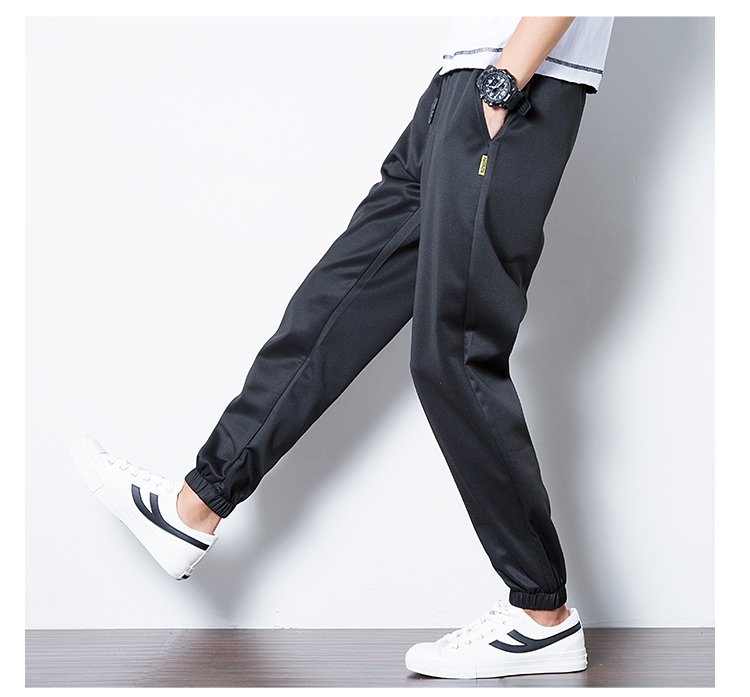 2018秋季新品男款时尚休闲系绳束脚裤男士休闲裤