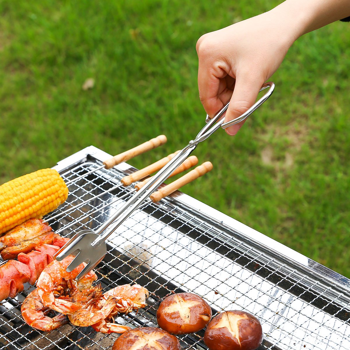 美国recook 中号 26cm 不锈钢食品钳 烧烤炭火钳子