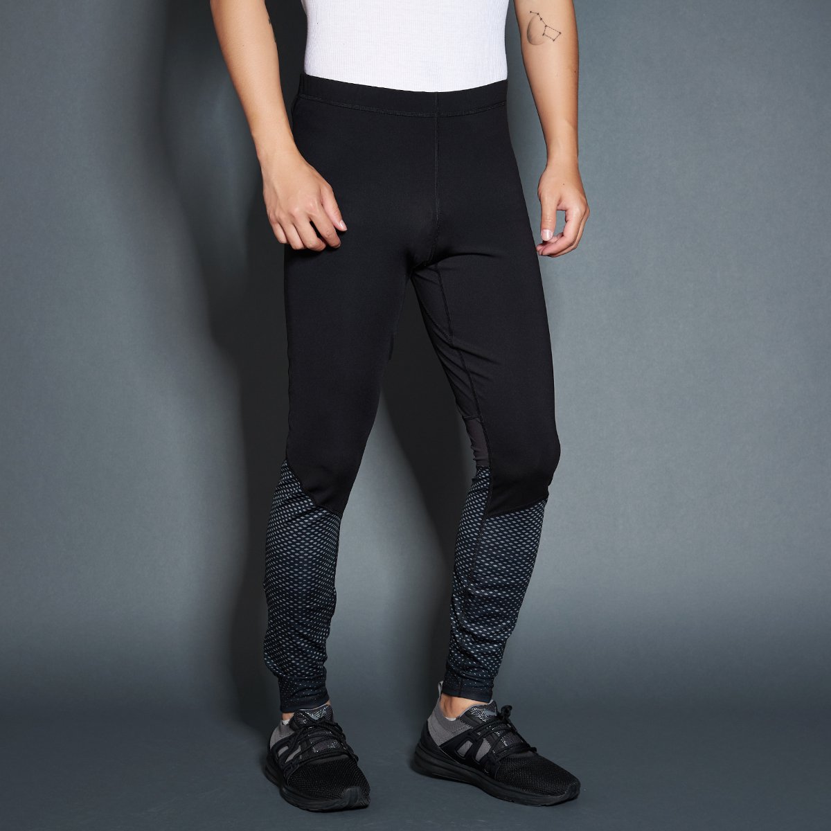 彪马puma 修身透气 男款黑色紧身裤 基本系列