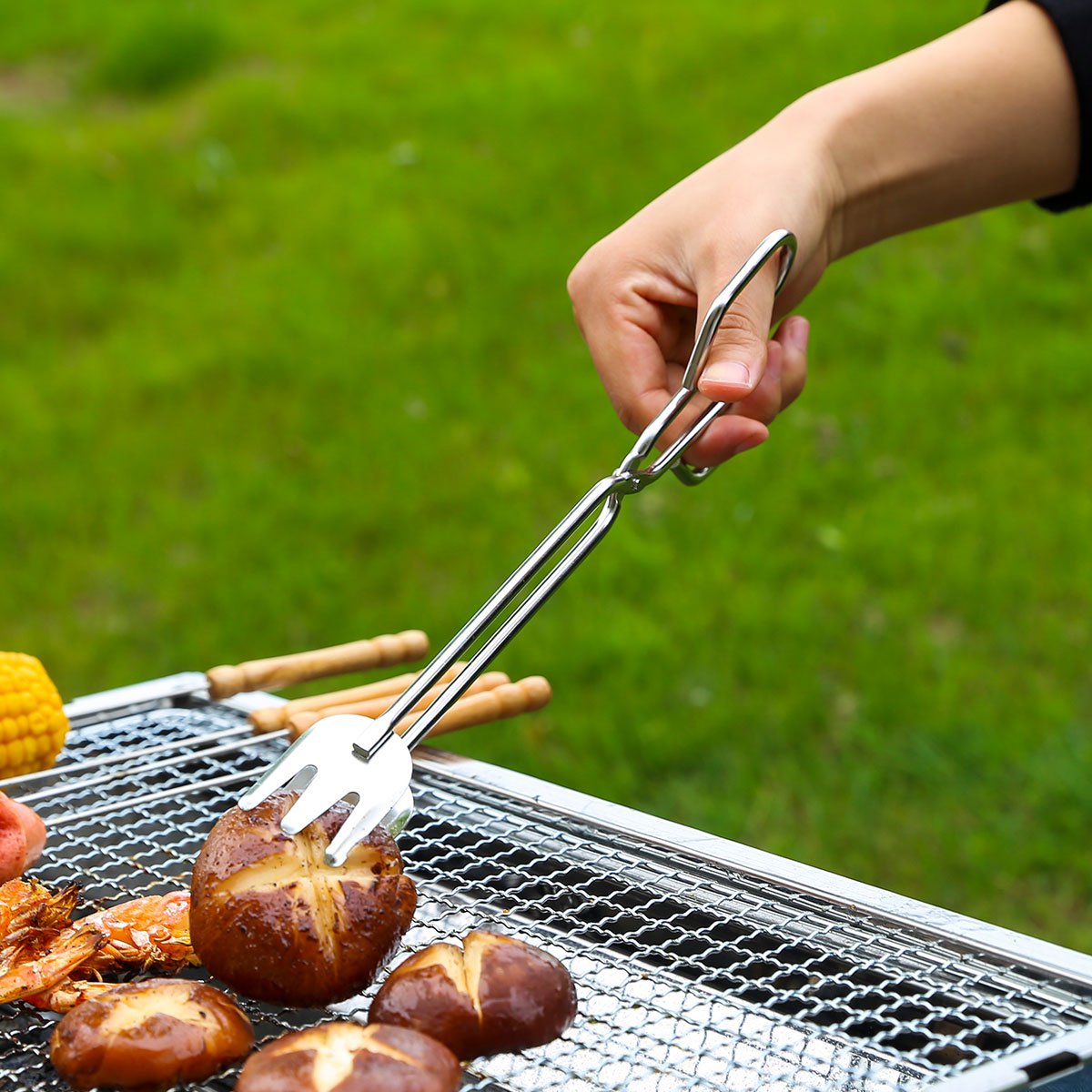 美国recook 中号 26cm 不锈钢食品钳 烧烤炭火钳子