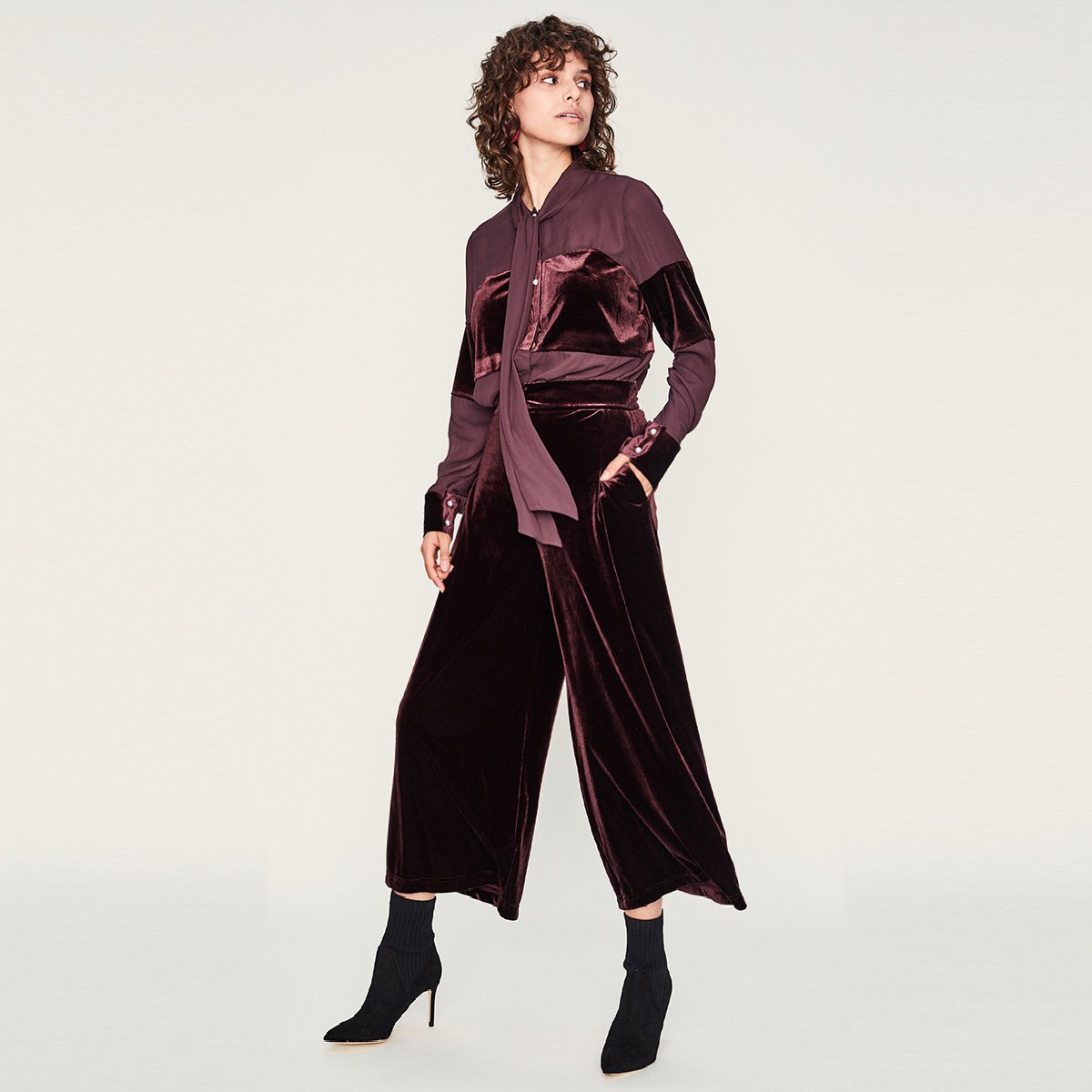 natural男女2018秋冬新款【惊艳光泽丝绒 飘逸有范】欧美风时尚丝绒九