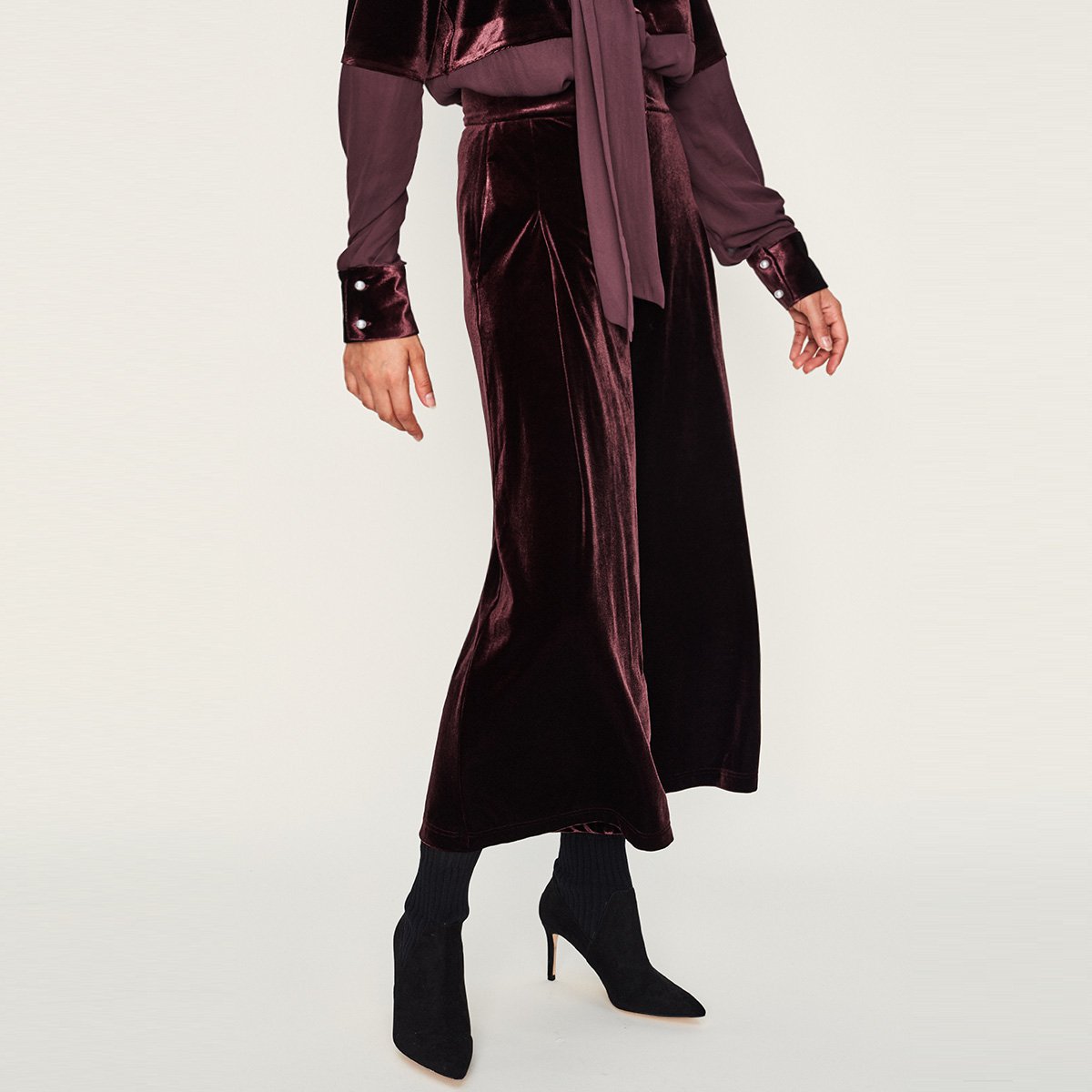 natural男女2018秋冬新款【惊艳光泽丝绒 飘逸有范】欧美风时尚丝绒九