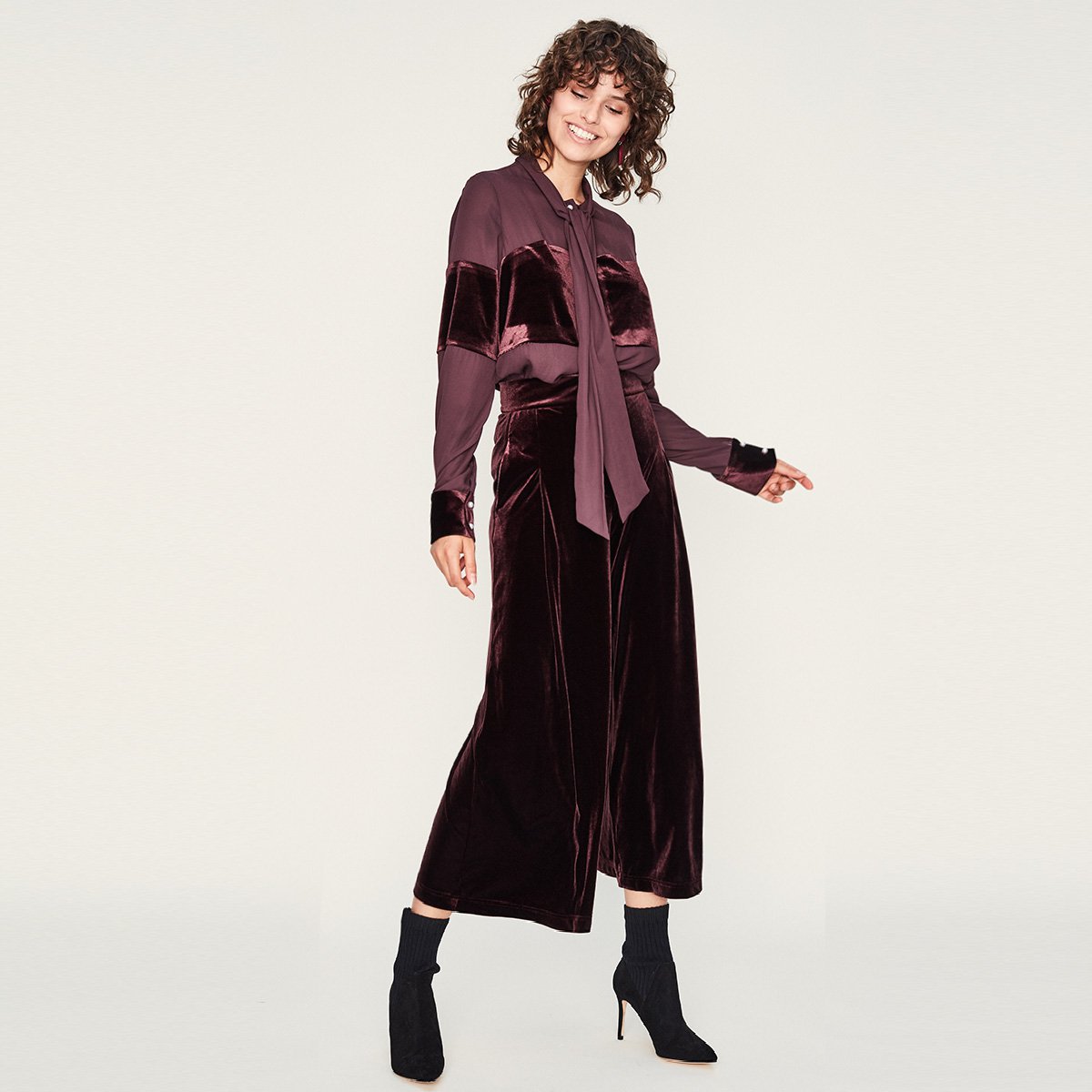 natural男女2018秋冬新款【惊艳光泽丝绒 飘逸有范】欧美风时尚丝绒九