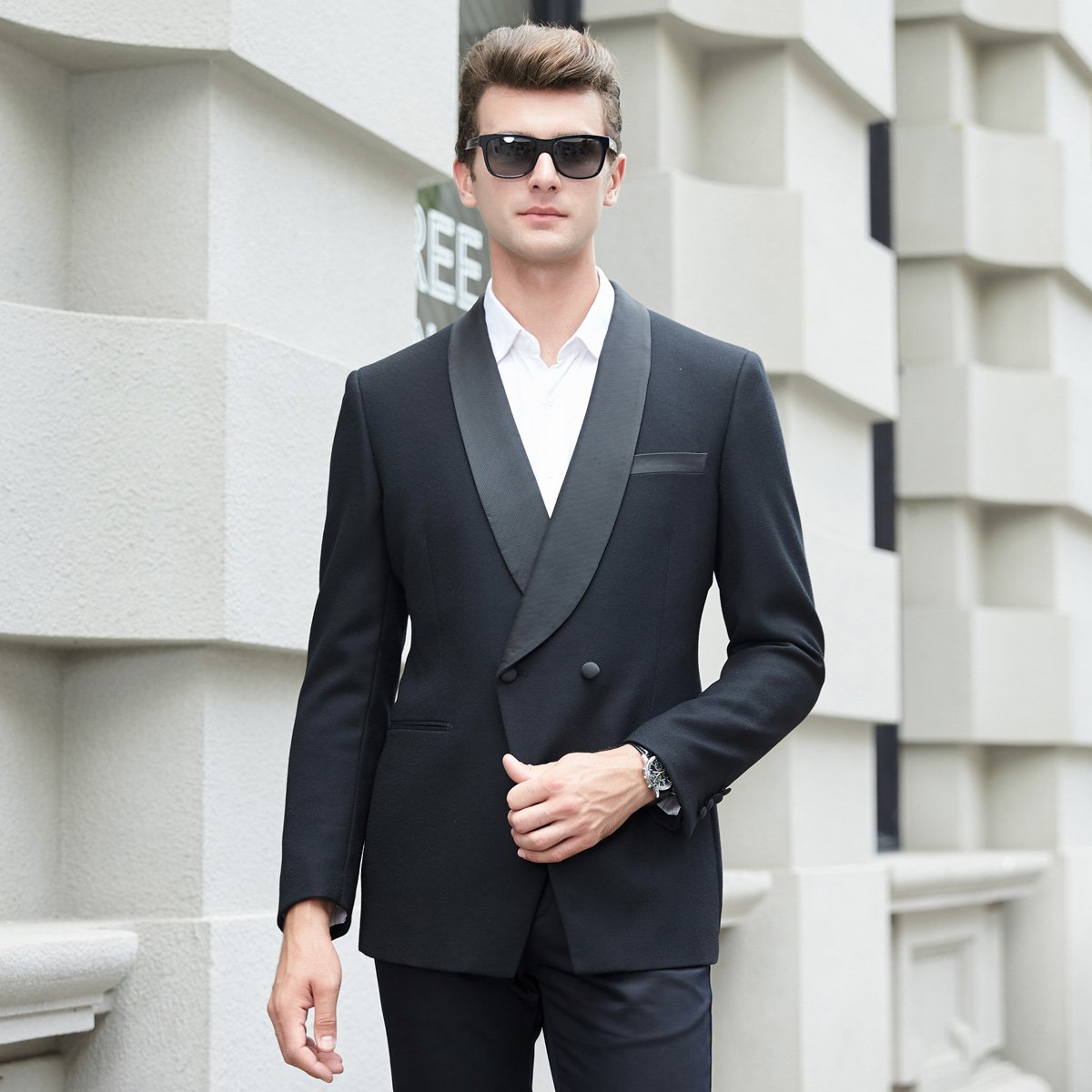 优质羊毛时尚帅气青果领西服