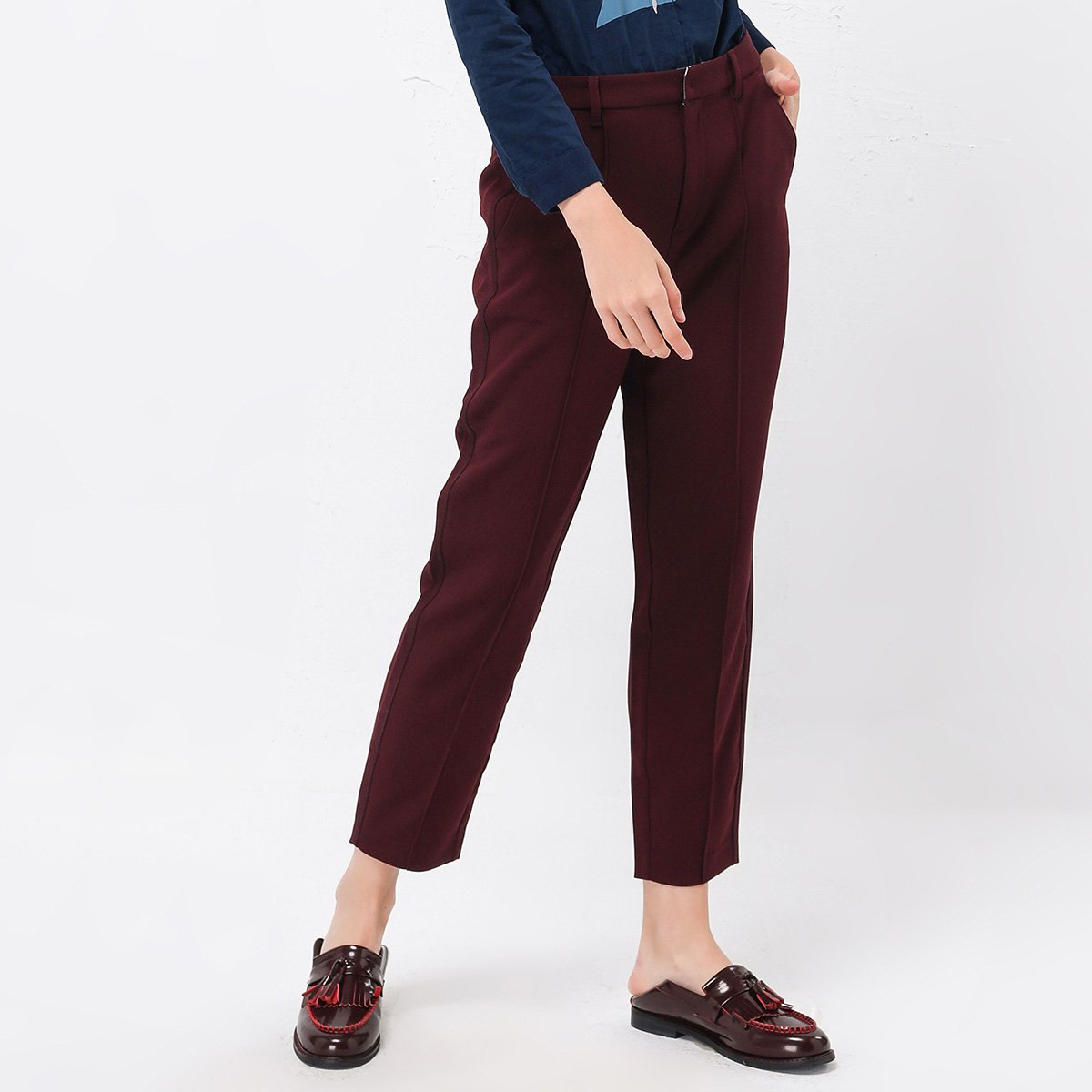 深绯色tr烟管裤